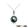 Freshwater Black Pearl Helen Pendant 7.0-12.0 mm Gold