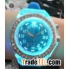Fashion LED silicone watch with 7 colors flash light