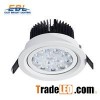 12W Rotated High Power LED Down Light With Ra>80  Powerful LED 40 Optical Lens Cutout 95mm