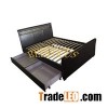 LED Light PU Leather Bed With Two Drawers Bed-P-21