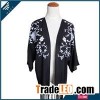 Flower Print Black Shawl