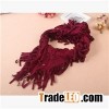 Triangle Suede Scarf With Beautiful Fringe