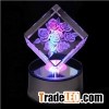 3d Laser Crystal Cubes With Led Light Base