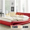 Faux Red Color PU Leather Bed Bed-P-111