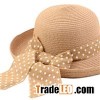 Paper Braid Floppy Hats with Printing Color for Ladies