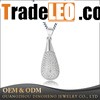 925 Sterling Silver 18K platinum Plated Water drop Necklace