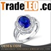 Fashion Blue Sapphire Flower Shape 925 Sterling silver Ring