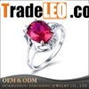 2016 Fashion Jewelry Lab Ruby 925 Sterling Silver gold Ring