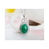 S925 Sterling Silver Platinum Plated agate pendant