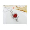 S925 Sterling Silver Platinum Plated  Agate Pendant