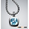 David Yurman Enhancer 14mm blue topaz albion pendant