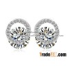 copper earrings jewelry set in micro pave crystal