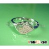 gold plated copper ring set in CZ stone