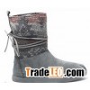 Grey Suede Trim Womens Nepal Boots
