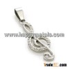 musical note with diamond pendant necklace