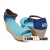 Blue Mix Vegan Women's Platform Wedges