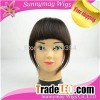 100% Brazilian Human Hair Girls Clip In Fringe Hair Extensions Beautiful Sweeping Clip In Fringe/ Ba