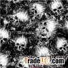 PVA Film For Motorcycle Hydro Graphics Film Water Transfer Printing Film Black Skull And Flame Patte