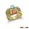 925 sterling silver jewerly with Gold-plated, silver ring