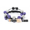Fashion Crystal Double Rows Bracelet 10mm White Purple