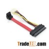 22pin SATA zu SATA 7pin, Winkel mit LP4pin Netzkabel