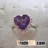 18k white gold jewelry,amethyst ring,fine jewelry