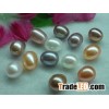 Multi Color Freshwater Cultured Oval Pearl Bead
