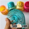 Colorful Plastic Spring Toy With Smiley Capsule Toy