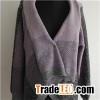 Fashion Women Jacquard Knit Poncho Sweater