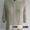 Ladies Cable Knit Hoody Pullover Sweater