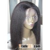 14''2# remy indian hair full lace wig kinky straight