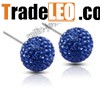 925 silver crystal ball earrings,crystal studs,silver studs