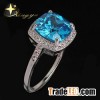 Seablue cz stone silver rings,fashion wedding rings