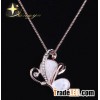 butterfly necklace with zircon&  shell