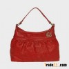 2286-Fendi Print Leather Hnadbag Red