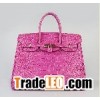 Hermes birkin 35cm rose red croco leather bag  6089