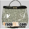 Fendi Peekaboo Bag white leopard patent leather tote bag