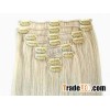 remy human hair clips in hair extension 613 color