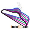 Plastic flocked suit hanger with u Notch