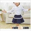 Girls' cherry print shirt with lace