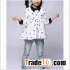 Girls' lone sleeve mustache print shirt