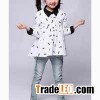 Girls' lone sleeve mustache print shirt