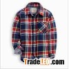Girls' long sleeve plaid flannel shirt