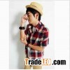 Free Shipping Men's plaid short sleeve cotton shirt