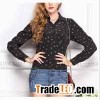 Women's long sleeve anchor printed chiffon shirt