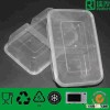 Rectangular Shape Divided PP Food Container with Lid (650ml