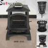 surround view fireplace and raised fire pit