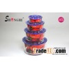 blue high borosilicate glass airtight storage container set