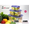 blue rectangular glass airtight storage containers