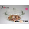 1.7L high borosilicate glass casserole with lid